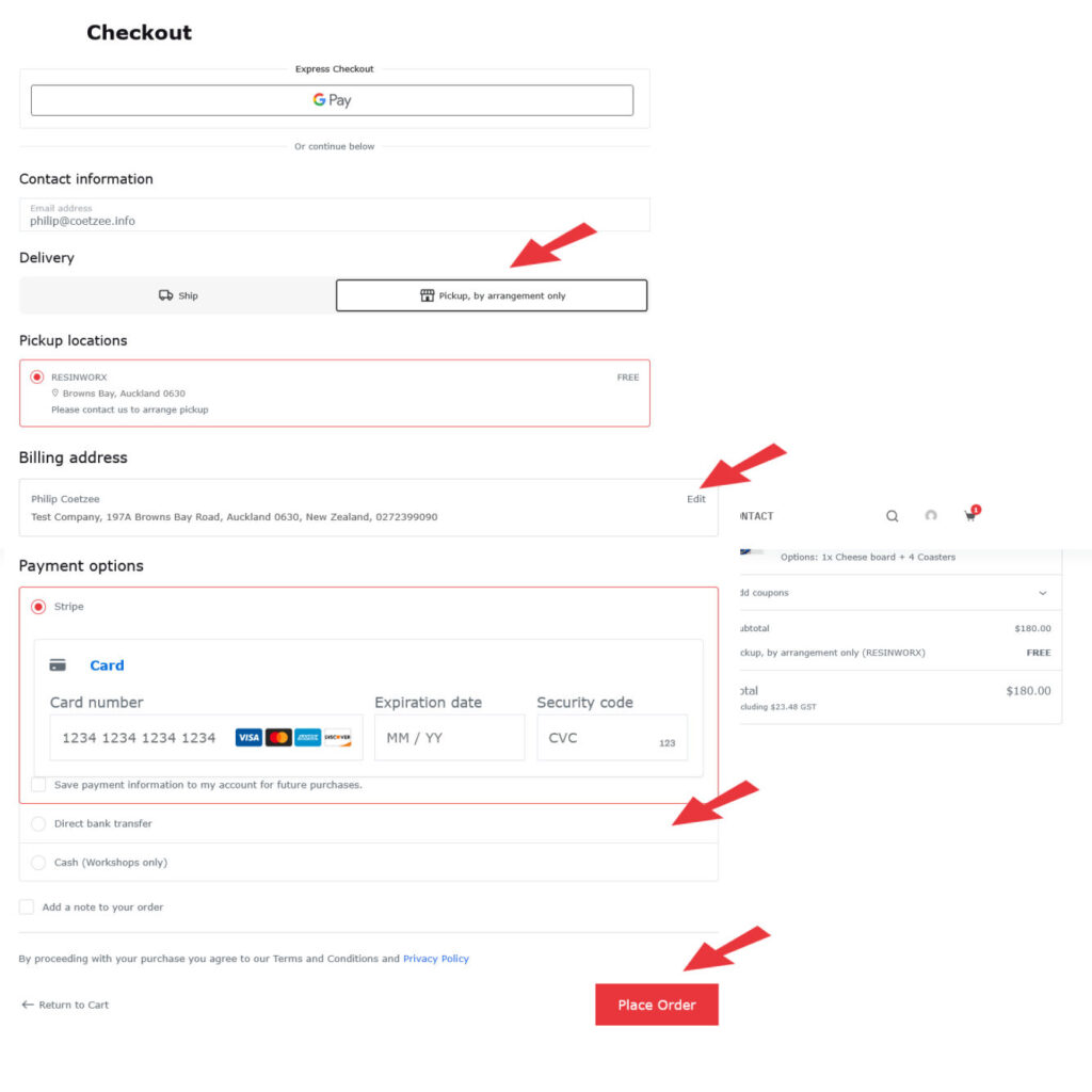 How to Pay for Resinworx item