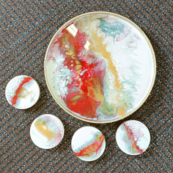 ResinWorx workshop - tray with coasters